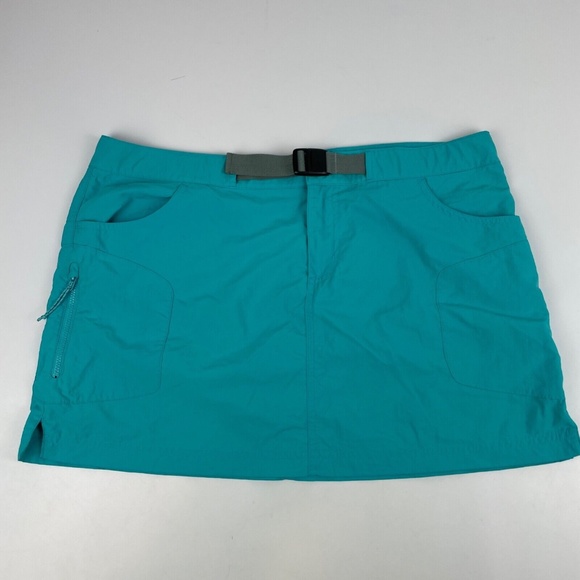 Columbia Womens Size 12 Cross On Over Active Skirt Teal Omni Wick Belted - Picture 1 of 6
